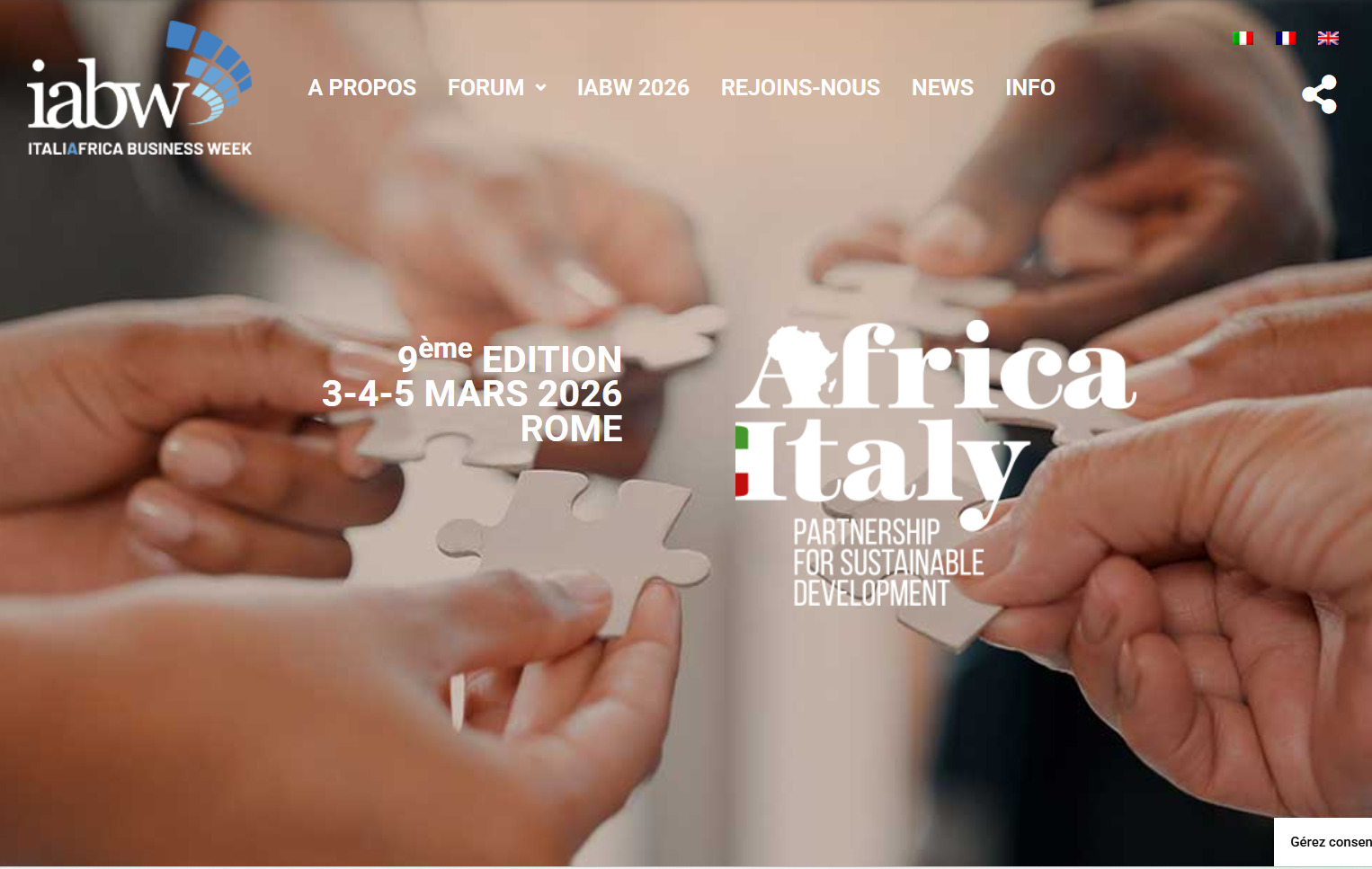 9 ème édition du Forum Italia Africa Business Week (IABW)