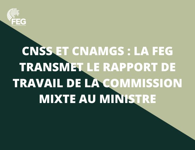 CNSS et CNAMGS : La FEG transmet le rapport de travail de la commission mixte au ministre